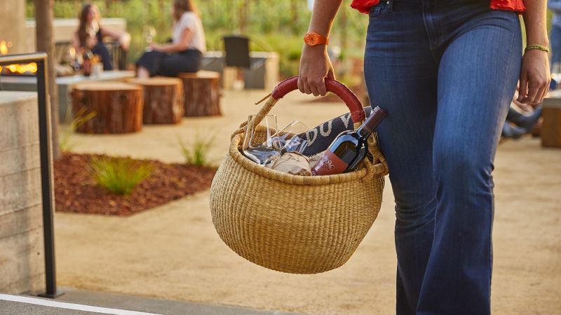 Clos du Val Winery - Basket with a Bottle of Great Wine